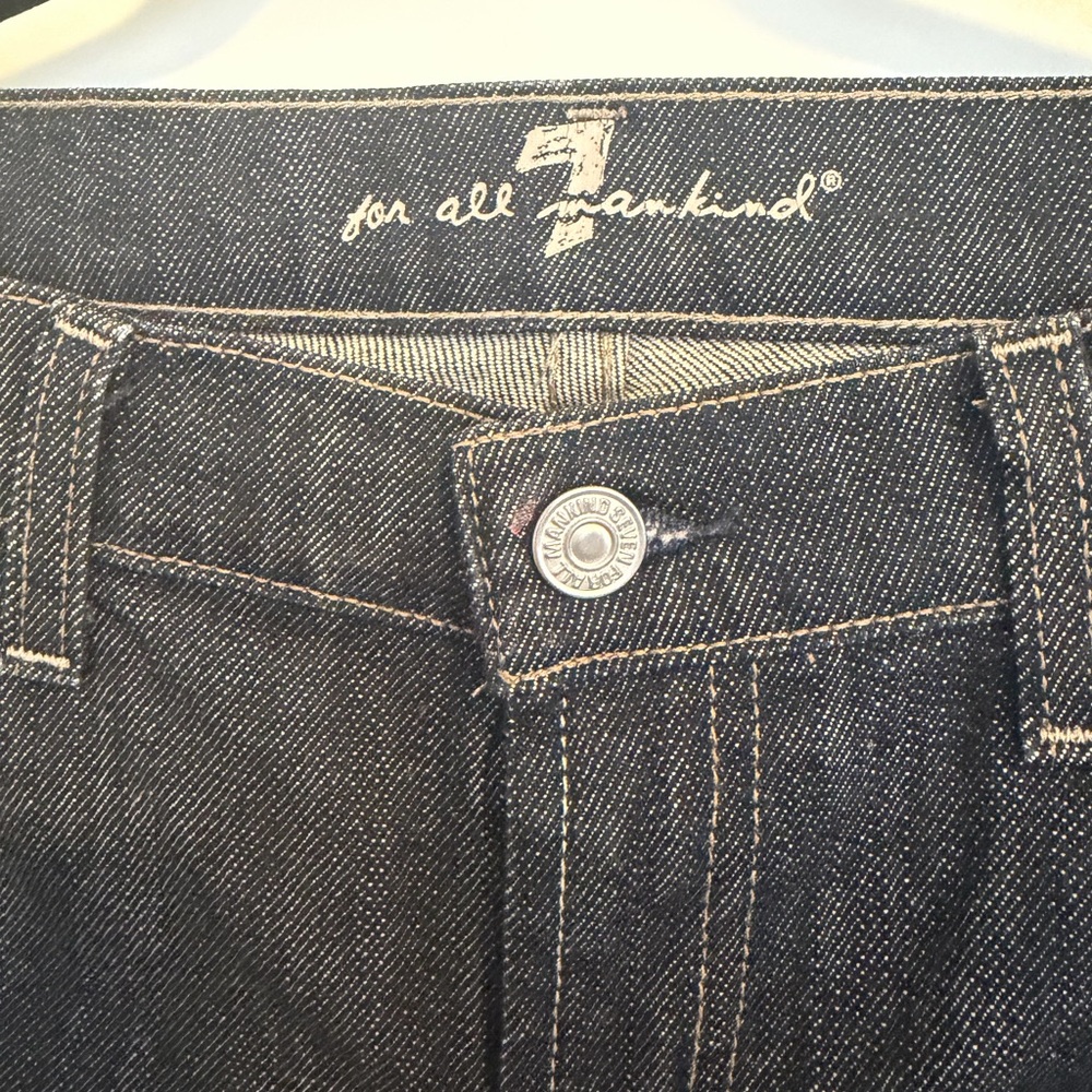 7 For All Mankind Dark Indigo Boot Cut Jeans NWOT Long Leg - Picture 3 of 8